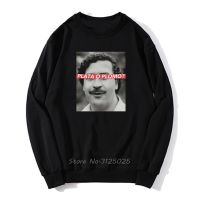 《Qinghe Yi Fang》 Pablo Escobar Plata O Plomo Hoodies Hip Hop Hoodie ผู้ชายฤดูใบไม้ร่วงฤดูหนาว Pullover Sweatshirt Streetwear Harajuku