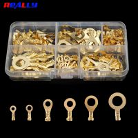 [HOT] 150PCS M3 M4 M5 M6 Ring Lugs Ring Eyes Copper Crimp Terminals Cable Lug Wire Connector Non-insulated Assortment Kit