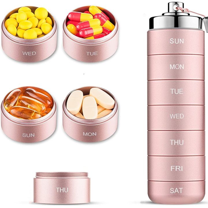 metal-moisture-proof-weekly-pill-organizer-travel-hiking-7-day-pill-box-case-waterproof-large-compartment-to-hold-pills-vitamins