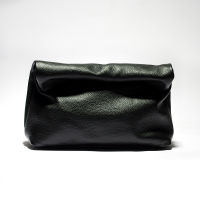 Factory Outlet Spot Black Leather Niche Bag, Lazy Casual Rolling, Holding The Head Layer Of Cowhide Lunch Bag Female