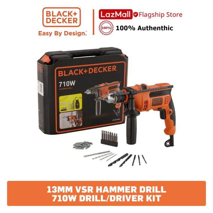 Black & Decker 710W 13mm Hammer Drill Kit Box with 37pcs Accessory KR704REKP2 Lazada Singapore