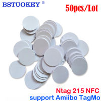 50 Ntag215แท็ก NFC สติกเกอร์ศัพท์ที่มีอยู่ไม่มีป้ายกาวแท็ก RFID 25มม. 13.56MHz Ntag 215เหรียญ NFC แท็ก Key