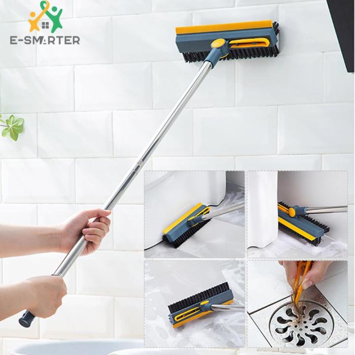 INSOUND 3 in 1 Bathroom Floor Brush Scrubber Stiff Bristle Cleaning Brush  for Tub Tile Grout Long-handled Hard-bristled Cleaning Brush Crevice Broom  Toilet Gap Brush