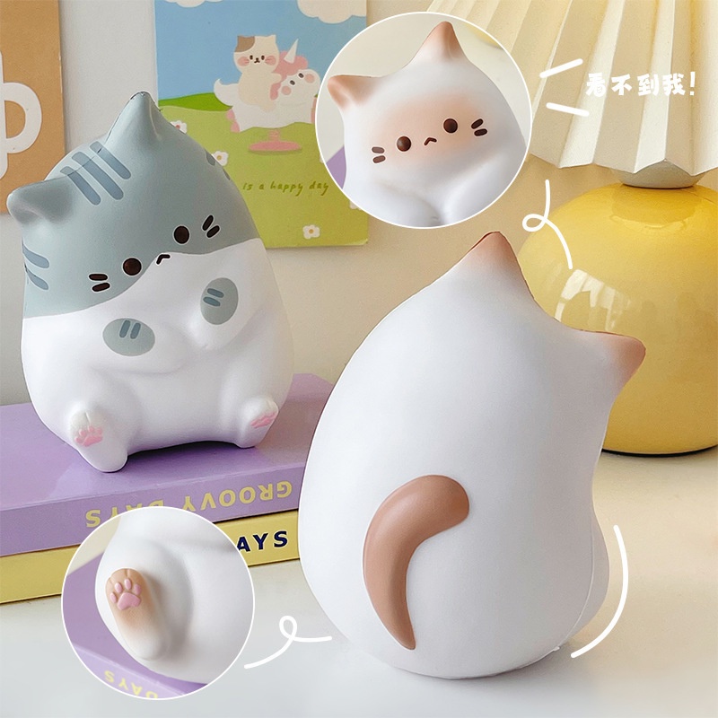 Cut Cat Compression Too Coco Cat Pinch Music Slow Rebound Squeeze Too Children's Bedroom Office Desktop Cut Decoration Tricky Too Cartoon Stress Relief Toys