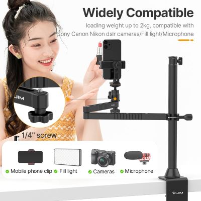 VIJIM แขน LS21C พร้อมเมาท์ C-โคมไฟตั้งโต๊ะสำหรับ Youtuber Live Streaming DSLR ไมโครโฟนกล้อง Penyangga Lampu Led