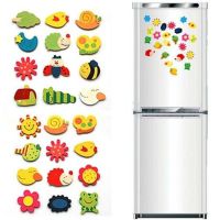 12pcs Novelty Animals Wooden Cartoon Fridge Magnet Sticker Cute Funny Refrigerator Toy Colorful Kids Toys for Children Baby