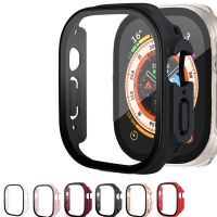 Ultra Thin Hard PC Case Tempered Glass Screen Protector Protective Cover for Apple Watch Ultra 49mm 【BYUE】