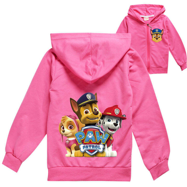 paw-patrol-ผ้าฝ้าย-เสื้อฮู้ดโพลีเอสเตอร์-เสื้อคาร์ดิแกนเสื้อคลุมแบบมีซิปเสื้อผ้าเด็ก2ชิ้นชุดเด็กผู้ชายแขนยาวฤดูใบไม้ผลิฤดูใบไม้ร่วงแจ็คเก็ตเด็กผู้ชายเด็กผู้หญิง