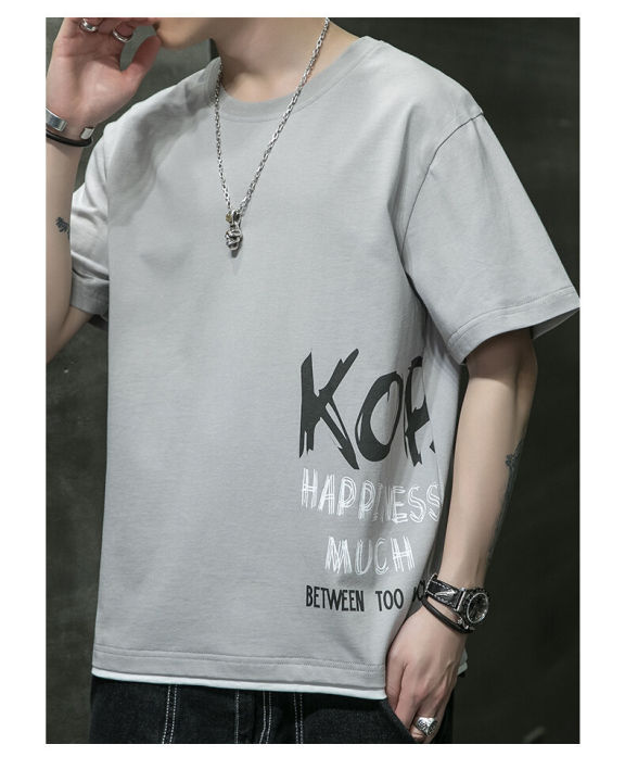 vk-เสื้อยืดคอกลมเเขนสั้นผู้ชาย-เสื้อยืดสกรีนลายด้านข้าง-รุ่น-0989