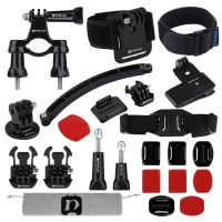 PULUZ 24 in 1 Bike Mount Accessories Combo Kits for GoPro Hero11 Black / HERO10 Black / GoPro HERO9 Black / HERO8 Black / HERO7 /6 /5 /5 Session /4 Session /4 /3+ /3 /2 /1, DJI Osmo Action and Other Action Cameras