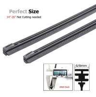 ZZOOI 2PCS 6mm/8mm Car Auto Rubber Strip Refills For Metal Wiper Blades Windshield 14" 16" 22" 24" 26" Vehicle Insert Soft Refill