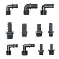 【CW】5Pcs 12"; 34"; Male Female Thread Connector To Barb 16mm 20mm 25mm PE Hose Elbow Adapter Garden Irrigation Drip System