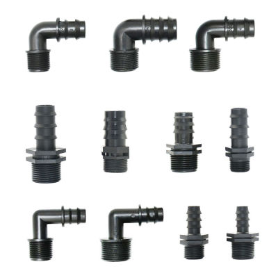 【CW】5Pcs 12"; 34"; Male Female Thread Connector To Barb 16mm 20mm 25mm PE Hose Elbow Adapter Garden Irrigation Drip System