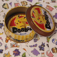 Pokemon Pikachu Spot It Dobble การ์ดเกมกล่องโลหะของเล่นเด็กอะนิเมะน่ารักปริศนาคอลเลกชันเกมการ์ดธีมปาร์ตี้ของเล่นเด็กของขวัญ-Souyine