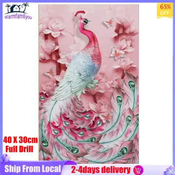 Whitelotous 5D DIY Diamond Painting Embroidery Peacock Art Craft