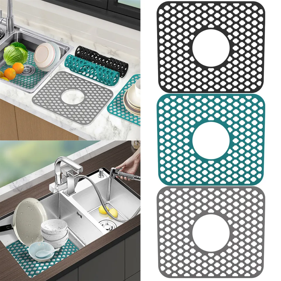 Silicone Sink Mat Rear Kitchen Sink Protector Accessory Folding Non-slip Sink  Mats For Bottom Of Stainless Steel Porcelain Sink