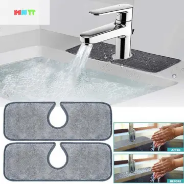 Decor Store Stretchy Absorbent Faucet Mat Fiber Practical Good Absorption Sink  Counter Mat for Home 