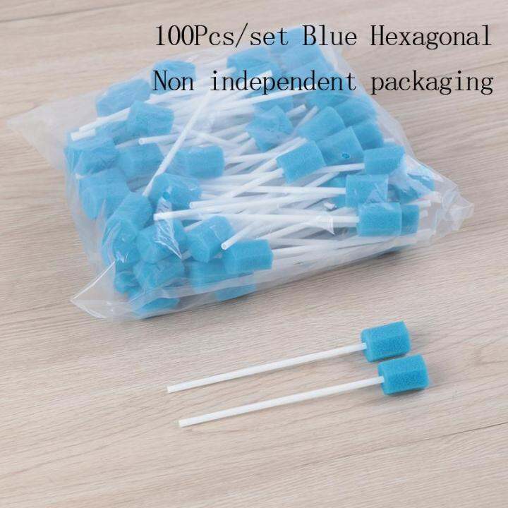 💄 BELLE 100Pcs Dental Disposable Oral Sponge Swab Tooth Cleaning Mouth