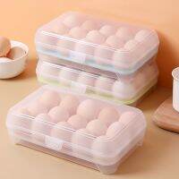 【hot】 Useful Egg Tray with Lid Organizer Durable Anti-Collision 15 Refrigerator Fresh-keeping