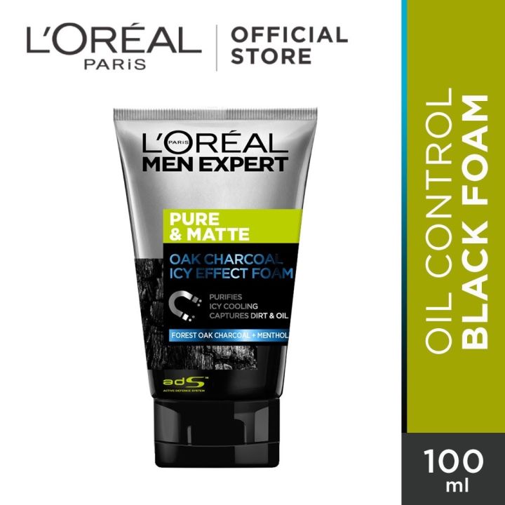 Loreal Paris Men Expert Pure And Matte Charcoal Black Foam Icy Effect 100 Ml Lazada Indonesia 