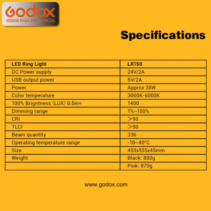 godox-led-ring-lr150-18-นิ้ว-ไฟแต่งหน้า-ถ่ายรีวิว-liveสด-ปรับสีได้-รับประกันศูนย์-godoxthailand-3ปี