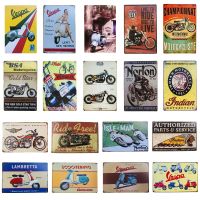 2023 Vintage Retro Metal Tin Signs Vespa Indian Motorcycle For Pub Bar Cafe Garage Iron Plate Poster Home Wall Sticker Decor