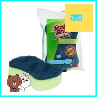 ฟองน้ำพร้อมใยขัด SCOTCH-BRITE ANTIBACTERIAL 3x4 นิ้ว สีน้ำเงินSCRUB SPONGE SCOTH-BRITE ANTIBACTERIAL 3X4IN BLUE **ขายดีที่สุด**