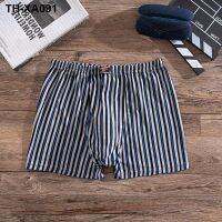 Mens underwear loose striped big pants street stall source high waist plus fat plus middle-aged and elderly boxers