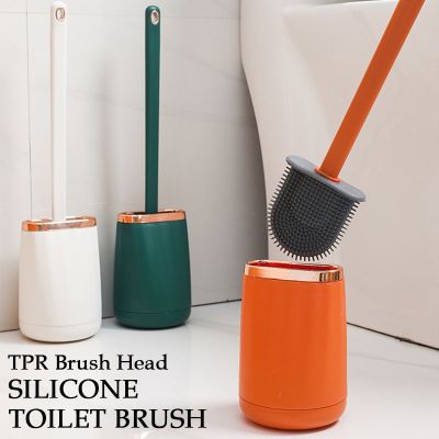Luxury Silicone Toilet Brush with Base Wc No Dead Ends Cleaning Tools Bathroom Toilet Brush Holder Household Cleaning Supplies