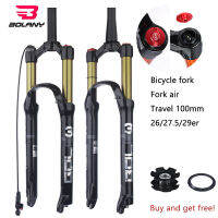 Xu61aa Bolany แมกนีเซียมที่เหยียบรองถีบจักรยาน MTB ส้อม Supension 26/27.5/29er นิ้วจักรยานเสือภูเขา32 RL100mm ส้อมสำหรับอุปกรณ์รถจักรยาน