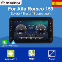 TOPSOURCE สำหรับ ALFA ROMEO 159 Spider Brera Sportwagon รถยนต์วิทยุ Android 4/8 Core CarPlay WiFi + 4G เครื่องเล่นมัลติมีเดียรถฟรีแผนที่รับประกัน