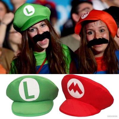 หมวกคอสเพลย์ Super Mario Bros Mario Luigi น่ารัก สีแดง สีเขียว สําหรับผู้ใหญ่ เด็ก พร็อพปาร์ตี้ฮาโลวีน