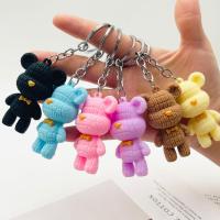 Pvc Soft Rubber Yarn Bear Keychain Fashionable Cute Ornaments Gift Doll Bag Cartoon Pendant T1I4