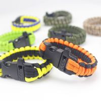 □ Umbrella survival bracelet hand-woven outdoor mountaineering high decibel whistle for rescue emergency promotional