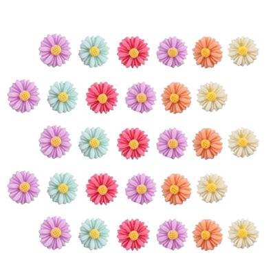 ▨┇ 30 Pcs Thumbtack Thumb Tack Message Tacks Portable Accessory Resin Flower Pushpins Decorative Daisy