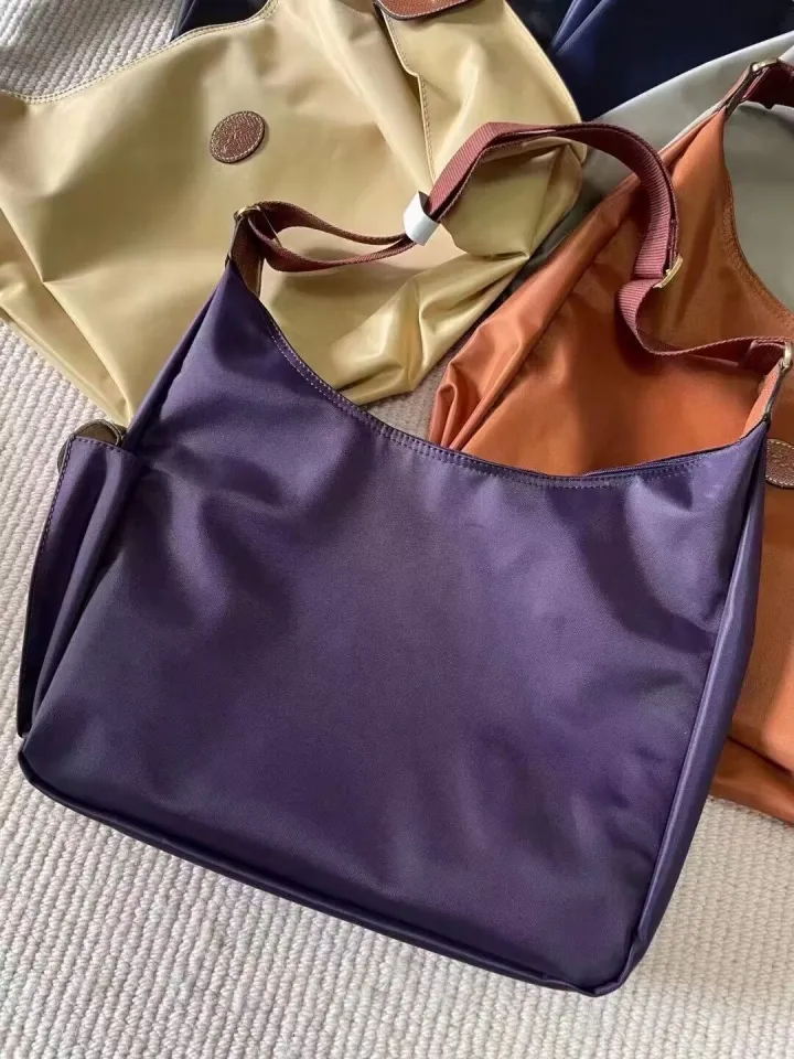 100% original longchamp le pliage hobo bag waterproof nylon messenger bag  shopping bag shoulder bag Casual women bag blueberry color