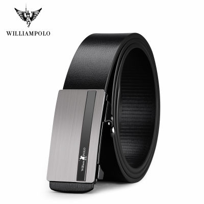 WILLIAMPOLO Mens Belt Metal Automatic Buckle High Quality Leather Belts for Men Famous Luxury nd Work Business Strap Belts