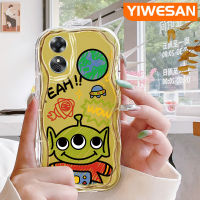 YIWESAN เคสสำหรับ OPPO เคส A17K A17ลายการ์ตูนน่ารักลายมอนสเตอร์เวฟขอบเนื้อครีมเคสมือถือใสกันกระแทกเคสนิ่มแบบใสป้องกันเลนส์กล้อง