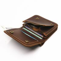 2023 100% Genuine Leather Wallet For Men Male Vintage Crazy Horse Cowhide Short Bifold Mens Purse With Coin Pocket Money Bag