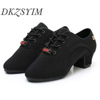 DKZSYIM Men/Women Dancing Shoes Latin Dance Shoes Suede/Rubber Sole Tango Practice/Training Dance Shoes Ladies Boys Heel 3/5CM