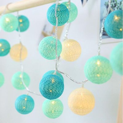 40/20leds Cotton Ball LED Garland Fairy String Lights Christmas Tree Decoration Outdoor Holiday Wedding Garden USB Street Lamp