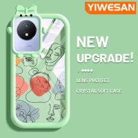 YIWESAN เคสสำหรับ VIVO Y02 Y11 Y02A 2023แฟชั่นแบรนด์ที่สวยงามศิลปะภาพวาดลวดลายสุดสร้างสรรค์ขอบนุ่มโปร่งใสเคสกันกระแทกเคสซิลิโคนเนื้อนิ่มทนทานต่อการตกหล่น