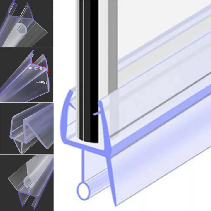 Shower Screen Seal Strip PVC Frameless Glass Door Bottom Water Stopper