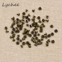 Lychee 50 Sets 8.5x8mm Bronze Round Flat Metal Studs Screws Rivets Leather Craft DIY Garment Bag Decor Buttons