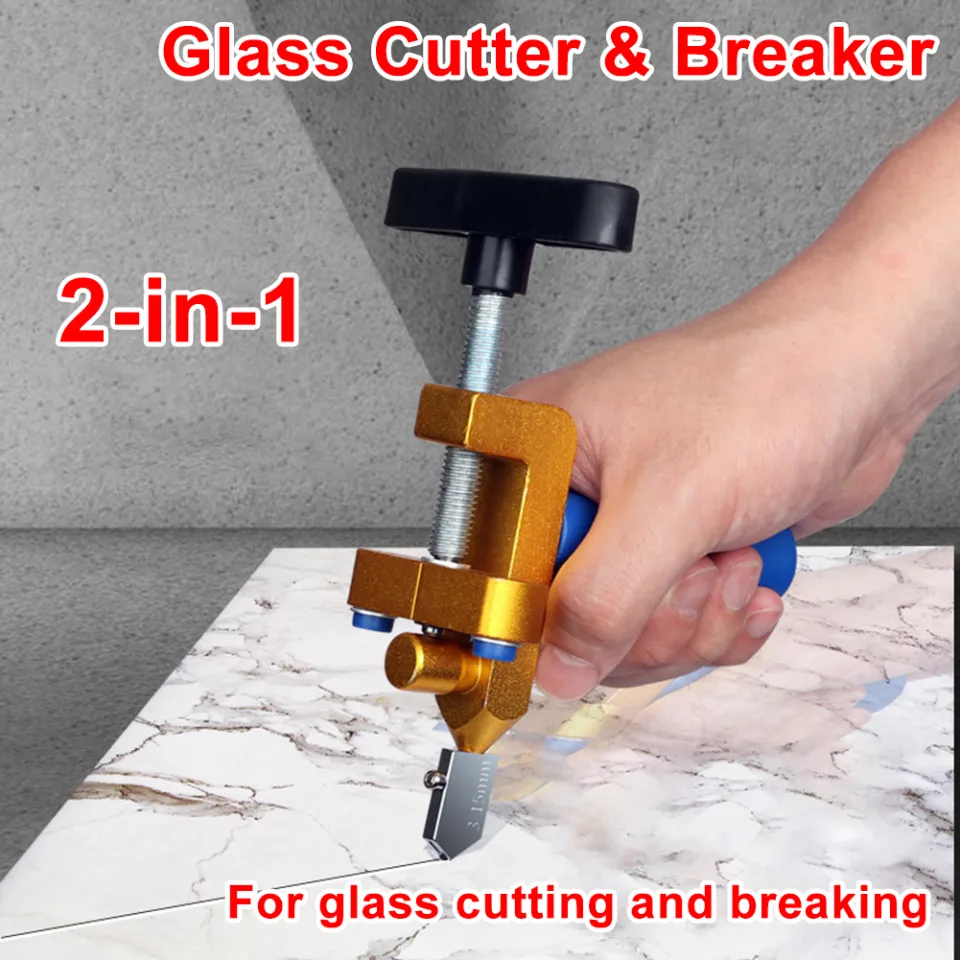 2 in 1 Glass Cutting Tool, Glass Breaking Pliers and Glass Cutter, Mirror Cutting Tool, Glass Cutting for Ceramic, Manual Tile Cutter, Size: Small