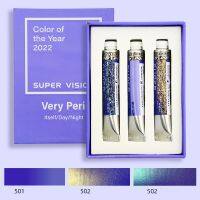 SUPER VISION NEW Pearlescent Layered Color Watercolor Paint 3-color Set Mica Periwinkle Blue Popular Color Artist Art Supplies