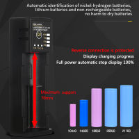 เครื่องชาร์จแบตเตอรี่สากลกุญแจสำหรับแบตเตอรี่แบบชาร์จไฟได้สำหรับ Li-ion/nimh/nicd ที่ชาร์จอินพุต USB สำหรับ18650 16340 26650