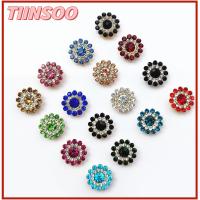 TIINSOO 10PCS 14mm งานฝีมือ DIY รูปดอกไม้ เครื่องประดับหมวก ที่เป็นประกาย พลอยเทียม ตกแต่งเสื้อผ้า หินแก้วคริสตัล ปุ่ม