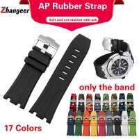 Zhangeer 28มม.กว้าง AP เว้าอินเทอร์เฟซยาง Watchband นาฬิกากีฬาสายคล้องนาฬิกากันน้ำสำหรับผู้ชาย Band นาฬิกาข้อมือสำหรับ Audemars Piguet