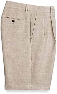 Paul Fredrick Mens Linen Pleated Shorts